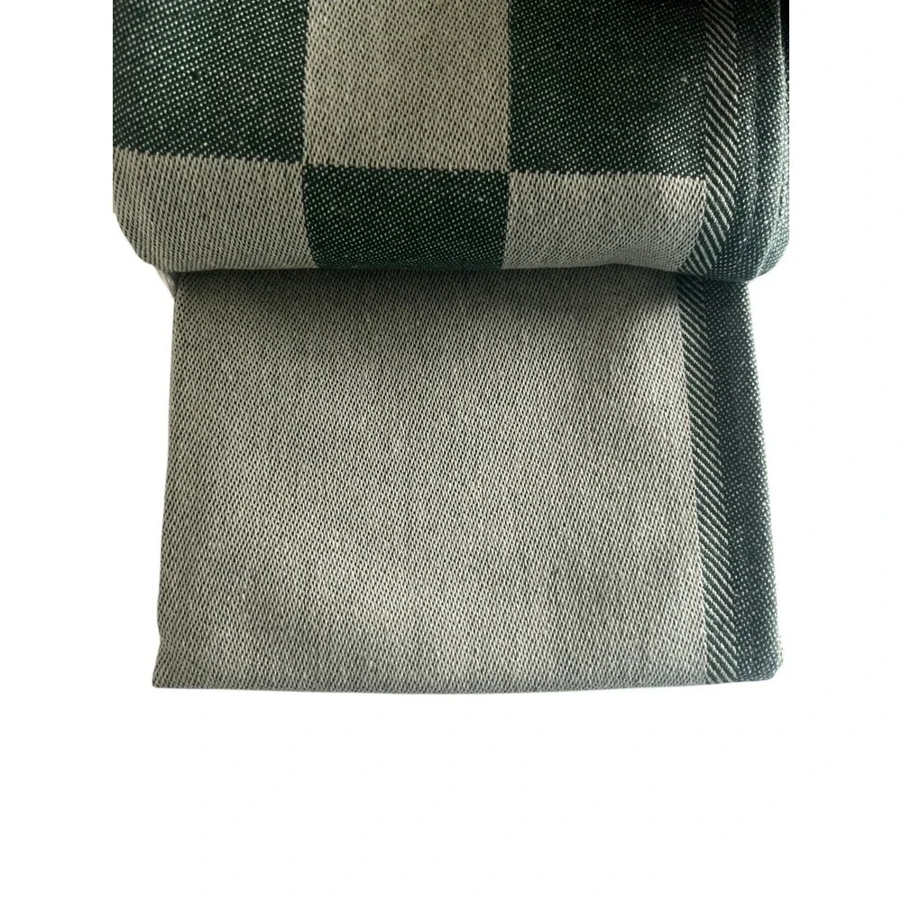 Linas World Traveler Kitchen Dish Towels Set of 2 Green Recycled Cotton Check